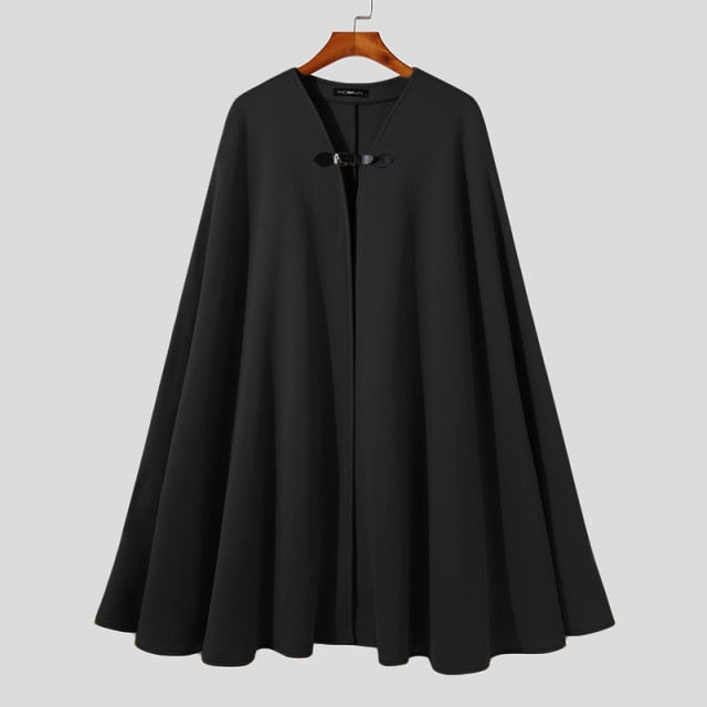 Tops New Men Knee-length Comeforable Trench Male Solid All-match Simple Leather Buckle Cloak S-5XL INCERUN American Style