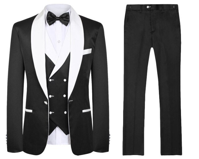 Pieces Casual 3 Prom Wedding Suits For Men Groom Tuxedos One Button Notch Lapel Groomsmen Best Man Suit Wedding Mens Suits