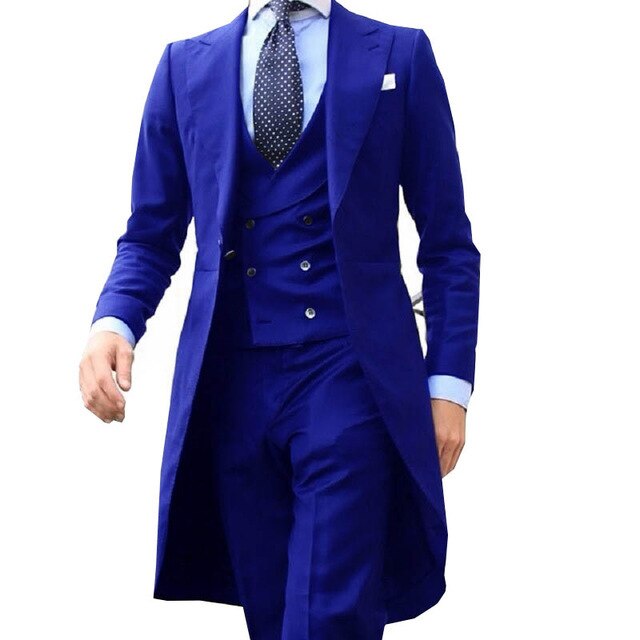 New Arrivel Long Coat Designs Chinese Red Men Suit Gentle mens Tuxedo Prom Blazer Custom 3 Pieces (Jacket+vest+Pants)