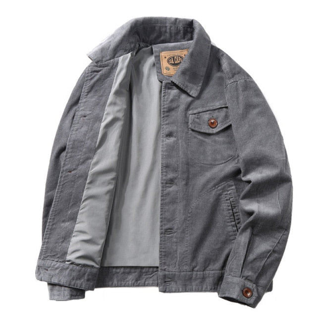 maoxiangshop Fashion Winter Bomber Cotton Jacket Men's Coats Casual Mens Clothing Corduroy Outwear Warm Padded Thermal Jackets