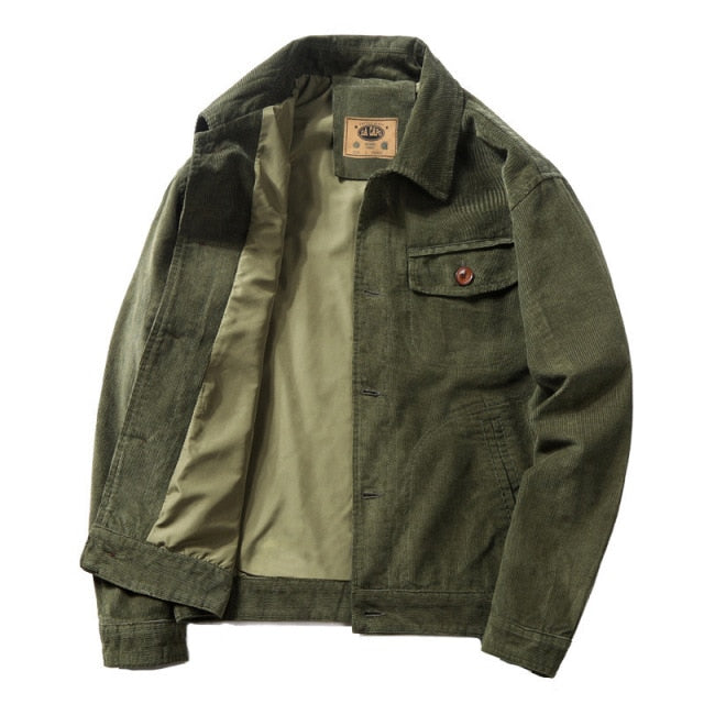 maoxiangshop Fashion Winter Bomber Cotton Jacket Men's Coats Casual Mens Clothing Corduroy Outwear Warm Padded Thermal Jackets