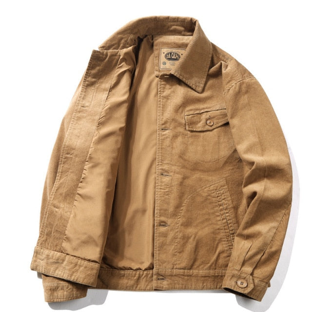 maoxiangshop Fashion Winter Bomber Cotton Jacket Men's Coats Casual Mens Clothing Corduroy Outwear Warm Padded Thermal Jackets