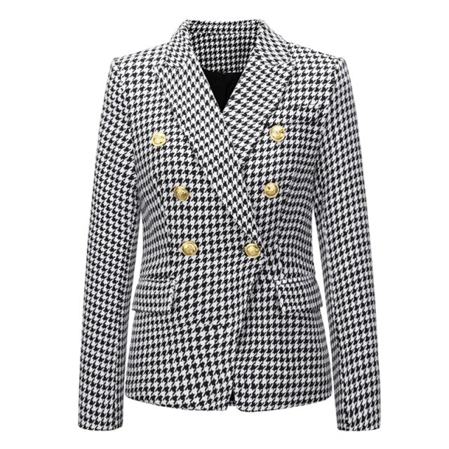 Winter Autumn Women Coats Long Sleeve Plaid Fashion Slim Female Blazer Office Business Jackets For Women Plus Size Clothing