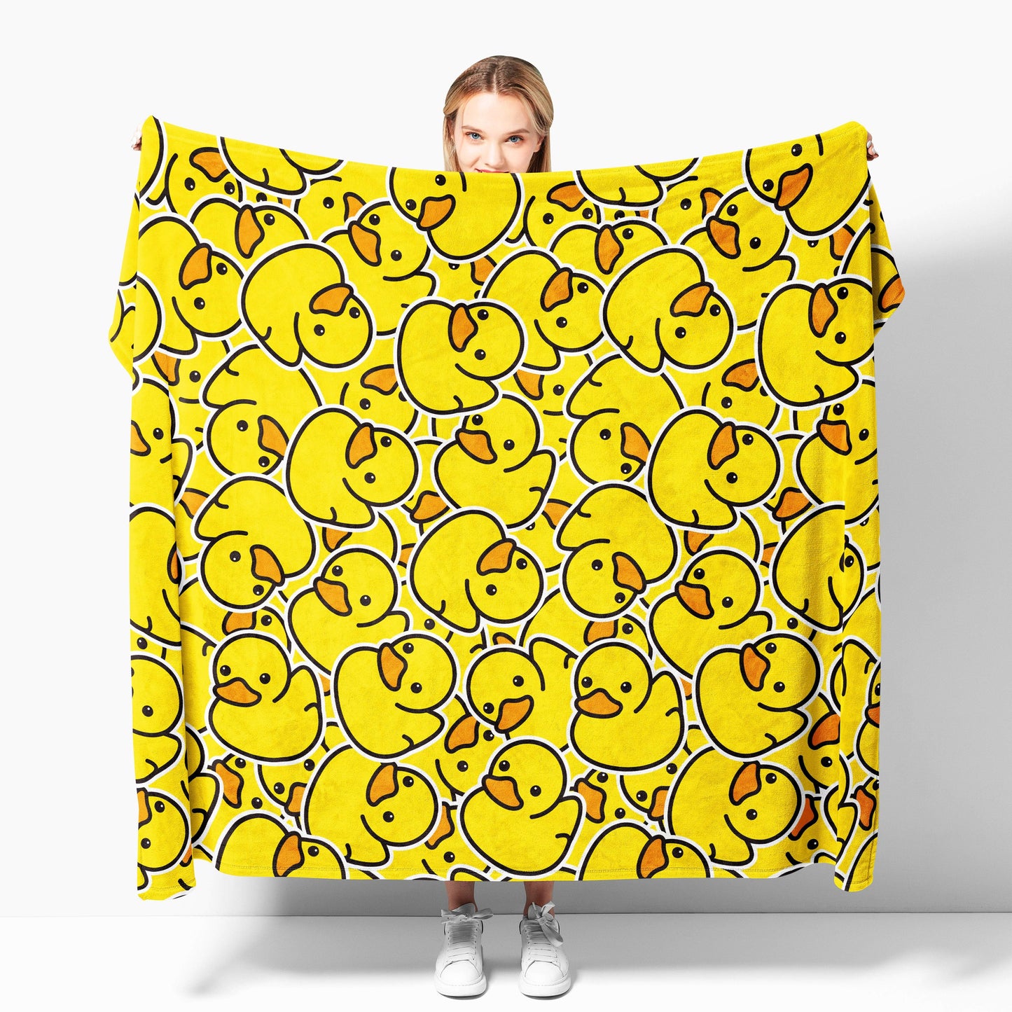 1pc Little Yellow Duck Print Gift Blanket, Lightweight Comfortable Flannel All Season Blanket For Office, Couch Lunch Break, Camping Travel Blanket