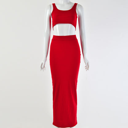2025 Popular, , New hot-selling ,  wish new women's clothing suspender skirt two-piece set, one-piece delivery