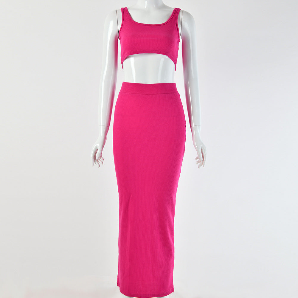 2025 Popular, , New hot-selling ,  wish new women's clothing suspender skirt two-piece set, one-piece delivery