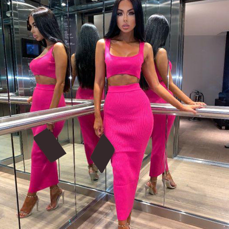 2025 Popular, , New hot-selling ,  wish new women's clothing suspender skirt two-piece set, one-piece delivery