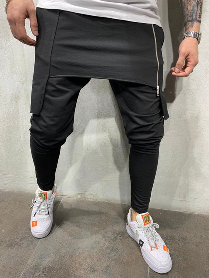 maoxiangshop-shop picture day outfit New Men's Slim-Fit Personality Casual Two-Layer Sports Trousers Men