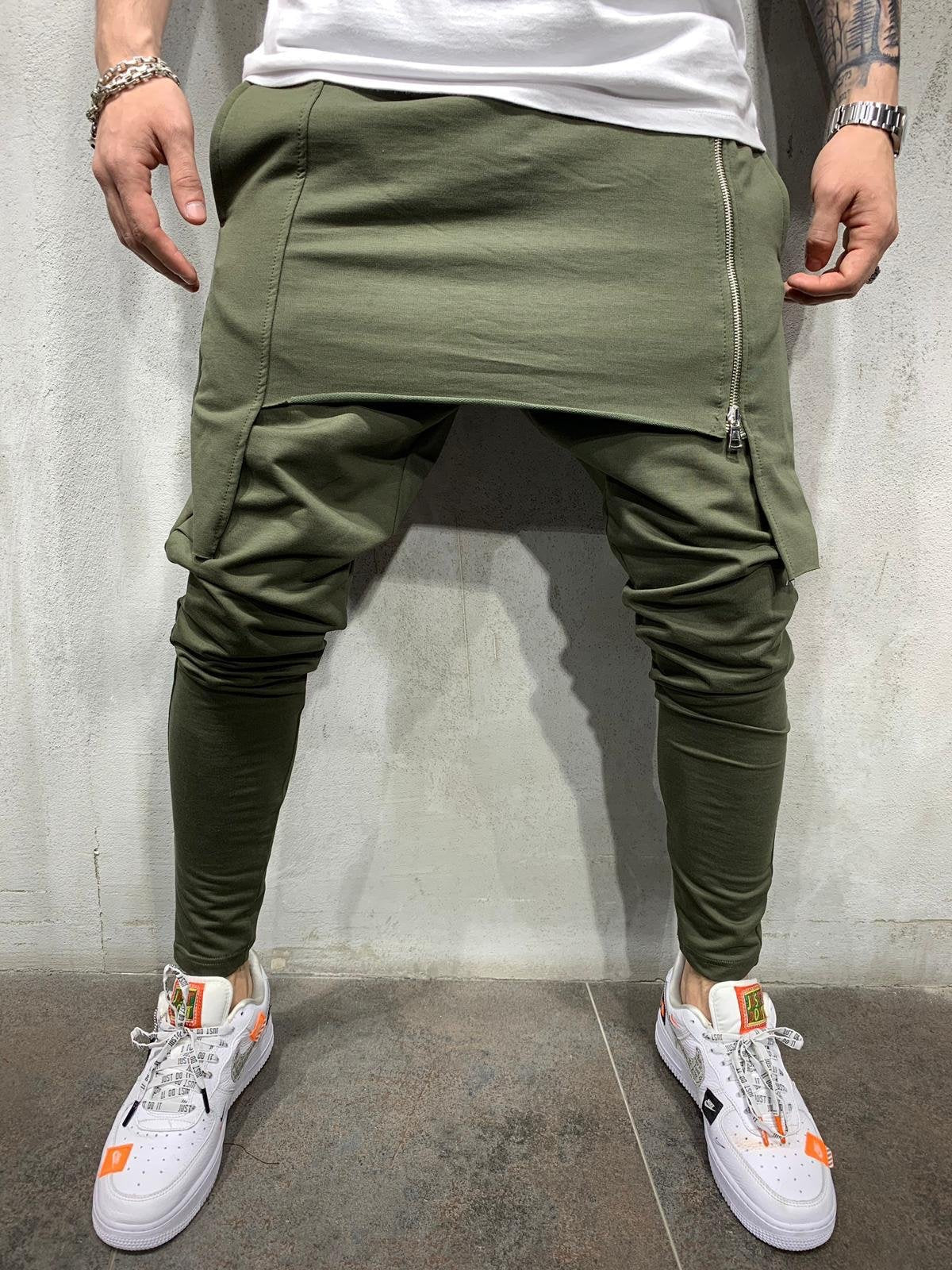maoxiangshop-shop picture day outfit New Men's Slim-Fit Personality Casual Two-Layer Sports Trousers Men