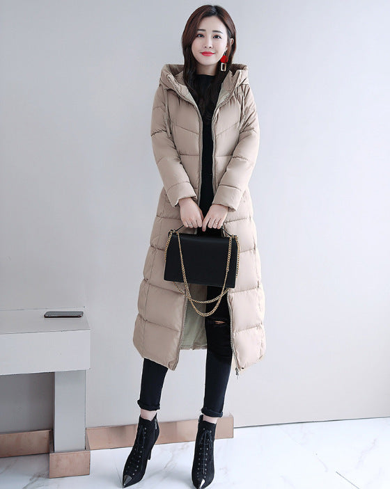 2024 winter new Korean version cotton-padded clothes women's medium and long cotton-padded clothes women's down cotton-padded clothes thickened slim-fitting cotton-padded jacket