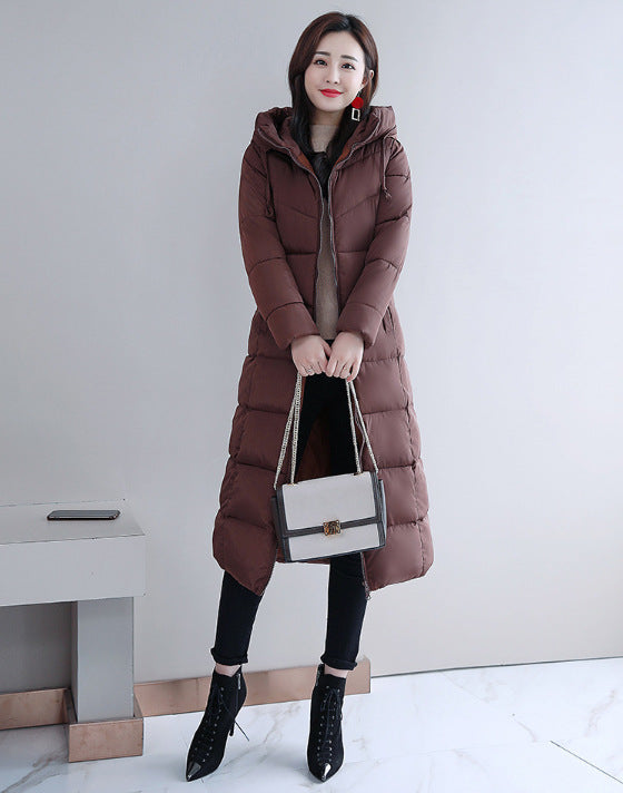 2024 winter new Korean version cotton-padded clothes women's medium and long cotton-padded clothes women's down cotton-padded clothes thickened slim-fitting cotton-padded jacket