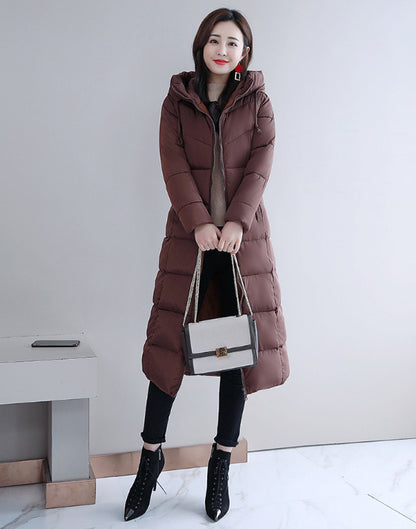 2024 winter new Korean version cotton-padded clothes women's medium and long cotton-padded clothes women's down cotton-padded clothes thickened slim-fitting cotton-padded jacket