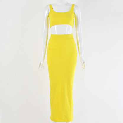 2025 Popular, , New hot-selling ,  wish new women's clothing suspender skirt two-piece set, one-piece delivery