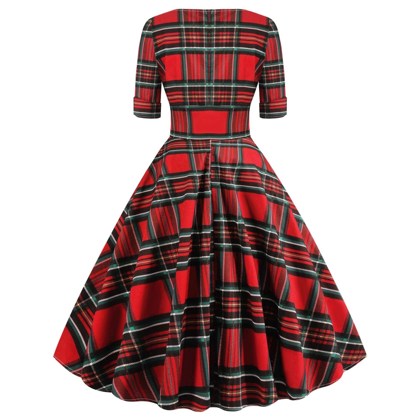 maoxiangshop pop culture dress to impress Plaid Printed Christmas Autumn and Winter Women's Clothing Ins Stitching Dress Pettiskirt