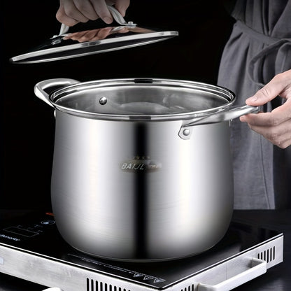 1pc, Steamer Pot, 9.44''/24cm Stainless Steel Steaming And Cooking Integrated Pot With Lid, Universal For Induction Cooker, Gas Stove, And Electric Stove, Kitchen Utensils, Kitchen Gadgets, Kitchen Accessories, Home Kitchen Items