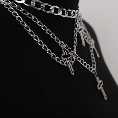2025 Popular,  ins Popular trade New hollow cross chain necklace simple neck chain fb1012
