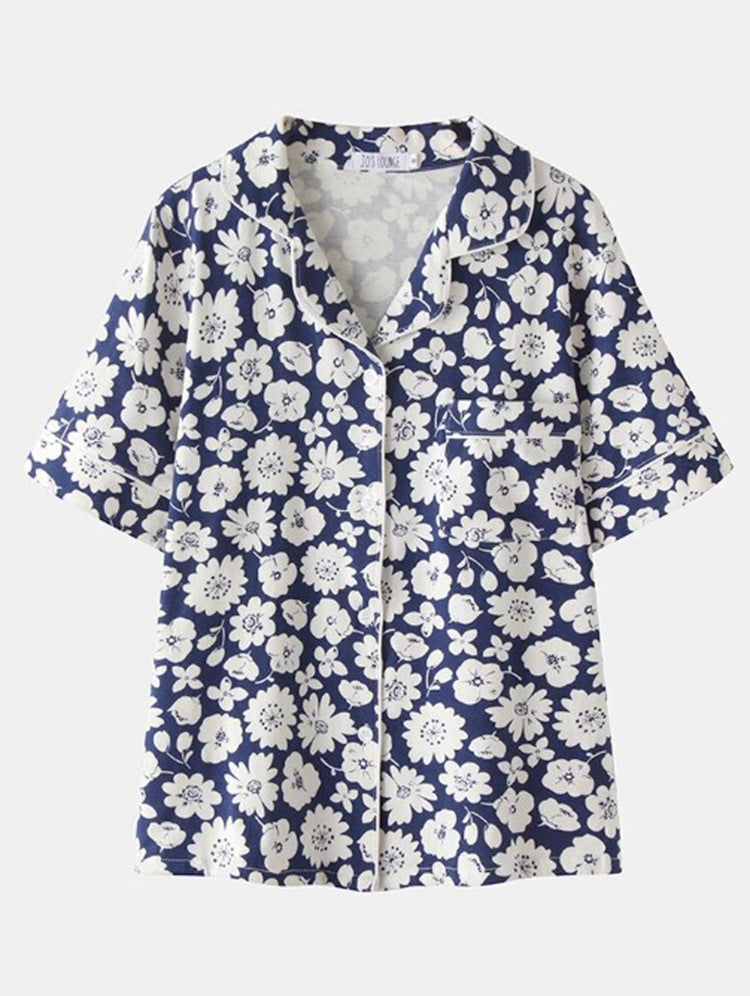 MAOXIANGSHOP 2025Daisy pajamas cotton printed casual pajamas summer short set 8066 #