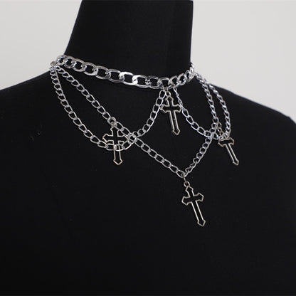 2025 Popular,  ins Popular trade New hollow cross chain necklace simple neck chain fb1012