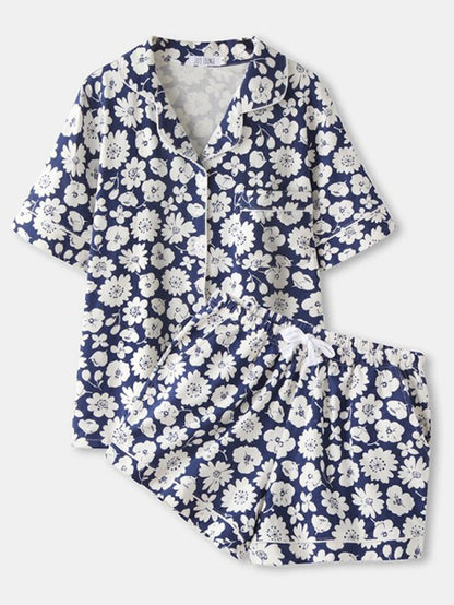 MAOXIANGSHOP 2025Daisy pajamas cotton printed casual pajamas summer short set 8066 #