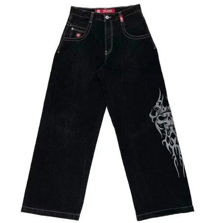 maoxiangshopStreet Hip Hop Retro Y2k Fashion Casual Loose Big Pocket Jeans Harajuku High Waist Straight Leg Wide Leg Trousers Baggy Pants