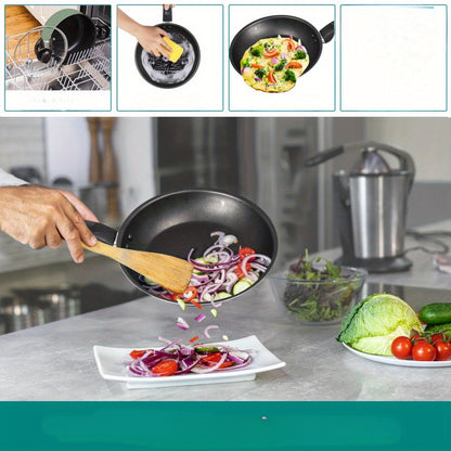 7-piece non-stick pan set: black aluminum, kitchen cooking, a combination of fashion and practicality