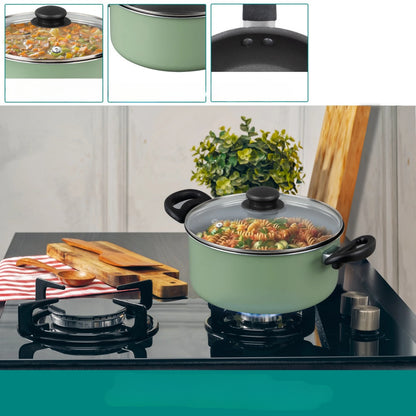7-piece non-stick pan set: black aluminum, kitchen cooking, a combination of fashion and practicality
