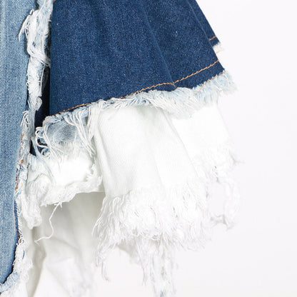maoxiangshop alice in wonderland costume 2024 Autumn New Niche Color Matching Denim Waist Slimming Vest Camisole Women's Fashion