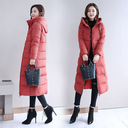 2024 winter new Korean version cotton-padded clothes women's medium and long cotton-padded clothes women's down cotton-padded clothes thickened slim-fitting cotton-padded jacket