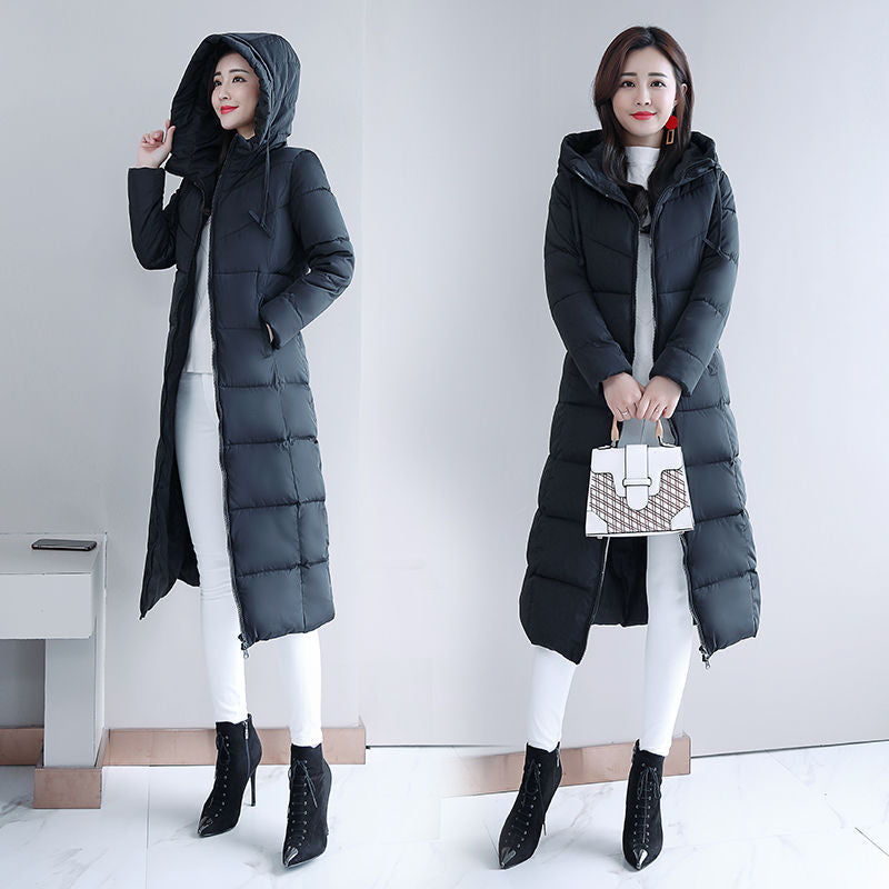 2024 winter new Korean version cotton-padded clothes women's medium and long cotton-padded clothes women's down cotton-padded clothes thickened slim-fitting cotton-padded jacket