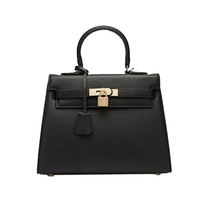 2025 new platinum bag lychee pattern first layer cowhide trendy Kelly single shoulder oblique span portable  bag women