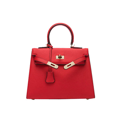2025 new platinum bag lychee pattern first layer cowhide trendy Kelly single shoulder oblique span portable  bag women