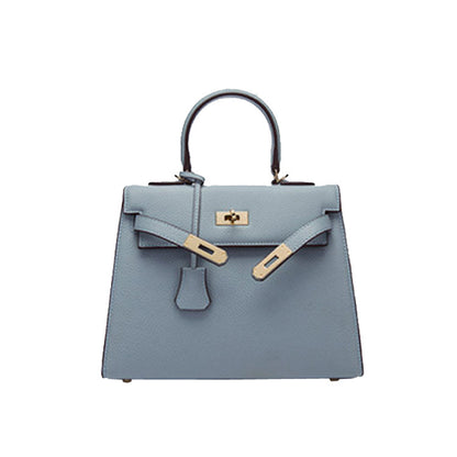 2025 new platinum bag lychee pattern first layer cowhide trendy Kelly single shoulder oblique span portable  bag women