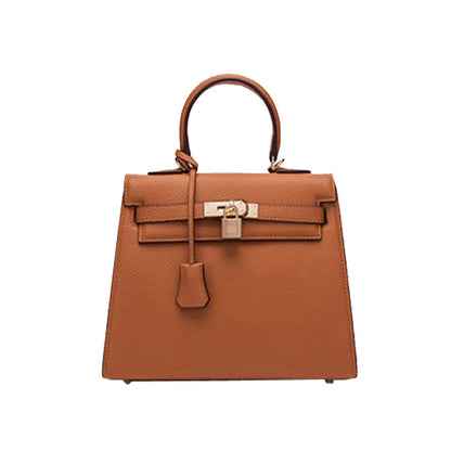 2025 new platinum bag lychee pattern first layer cowhide trendy Kelly single shoulder oblique span portable  bag women