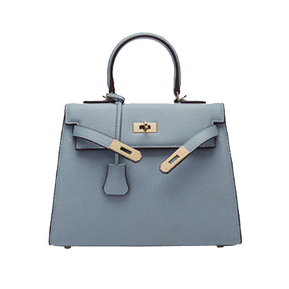 2025 new platinum bag lychee pattern first layer cowhide trendy Kelly single shoulder oblique span portable  bag women