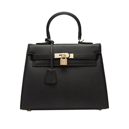 2025 new platinum bag lychee pattern first layer cowhide trendy Kelly single shoulder oblique span portable  bag women