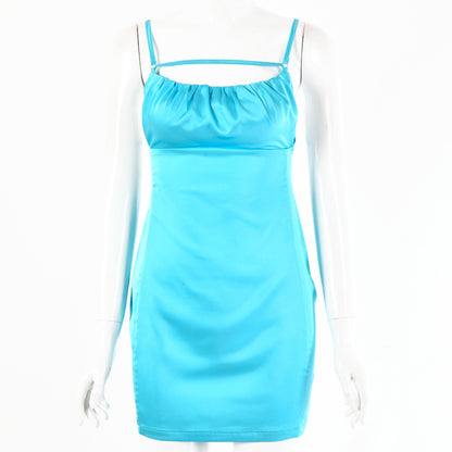 2025 style suspender dress,  Popular trade popular women's clothing, sexy halter lace-up nightclub style hip skirt