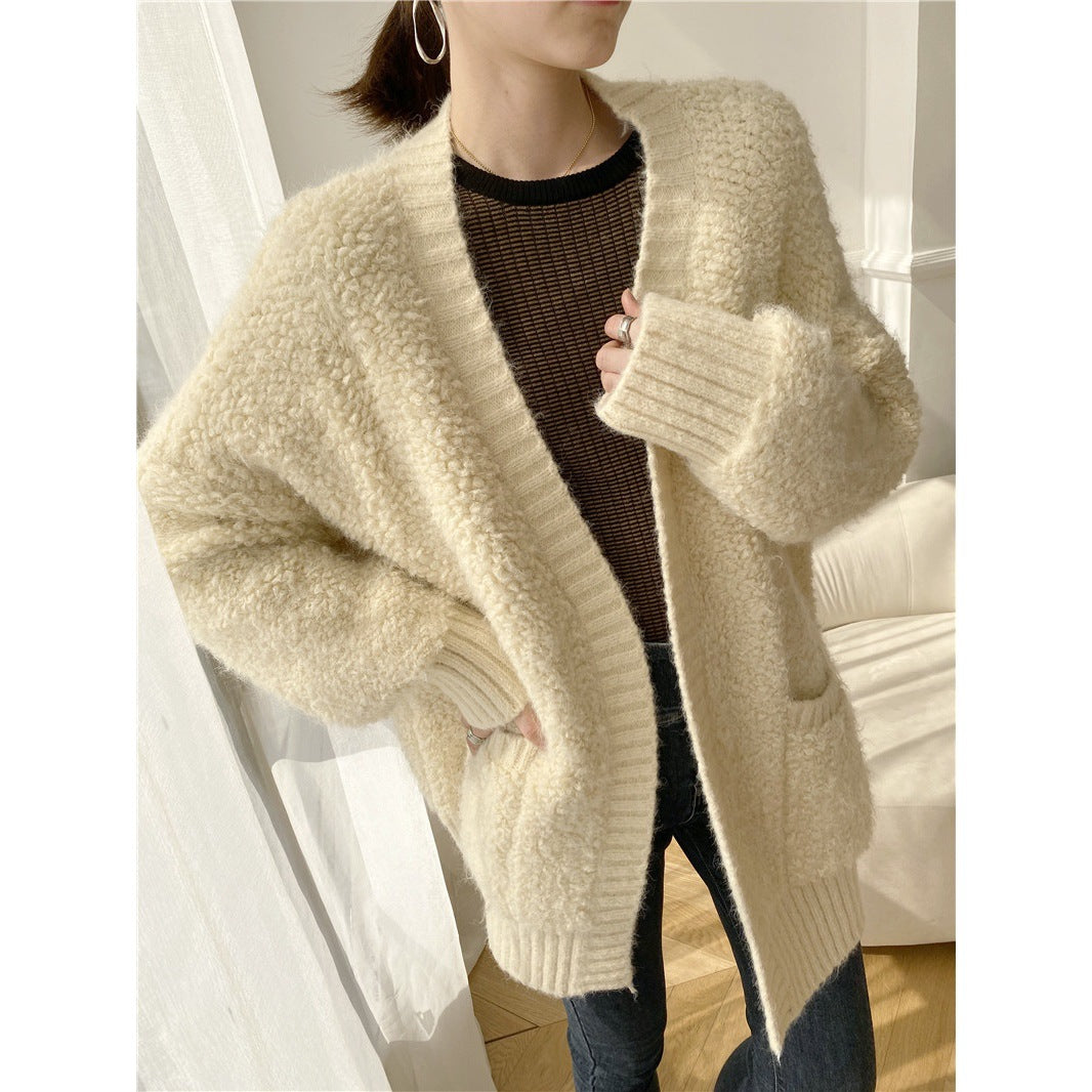 maoxiangshop discover style ideas Quality Wool Thick Sweater Cardigan Coat for Women Autumn and Winter New Lazy Soft Glutinous Loose Sweater