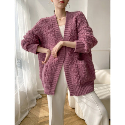 maoxiangshop discover style ideas Quality Wool Thick Sweater Cardigan Coat for Women Autumn and Winter New Lazy Soft Glutinous Loose Sweater