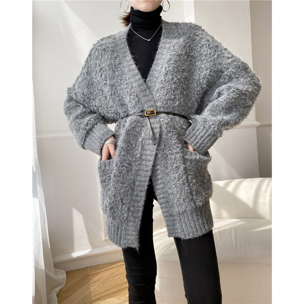 maoxiangshop discover style ideas Quality Wool Thick Sweater Cardigan Coat for Women Autumn and Winter New Lazy Soft Glutinous Loose Sweater