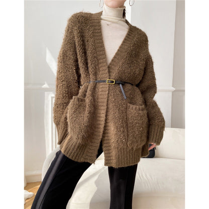 maoxiangshop discover style ideas Quality Wool Thick Sweater Cardigan Coat for Women Autumn and Winter New Lazy Soft Glutinous Loose Sweater