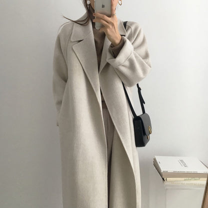 maoxiangshop dti outfits Double-Sided Cashmere Coat for Women 2024 New Small Mid-Length Autumn and Winter Elegant High-End Woolen Coat