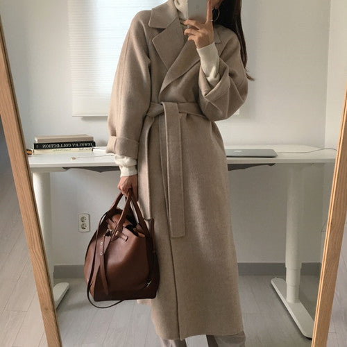maoxiangshop dti outfits Double-Sided Cashmere Coat for Women 2024 New Small Mid-Length Autumn and Winter Elegant High-End Woolen Coat