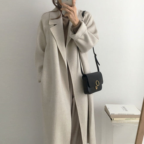 maoxiangshop dti outfits Double-Sided Cashmere Coat for Women 2024 New Small Mid-Length Autumn and Winter Elegant High-End Woolen Coat