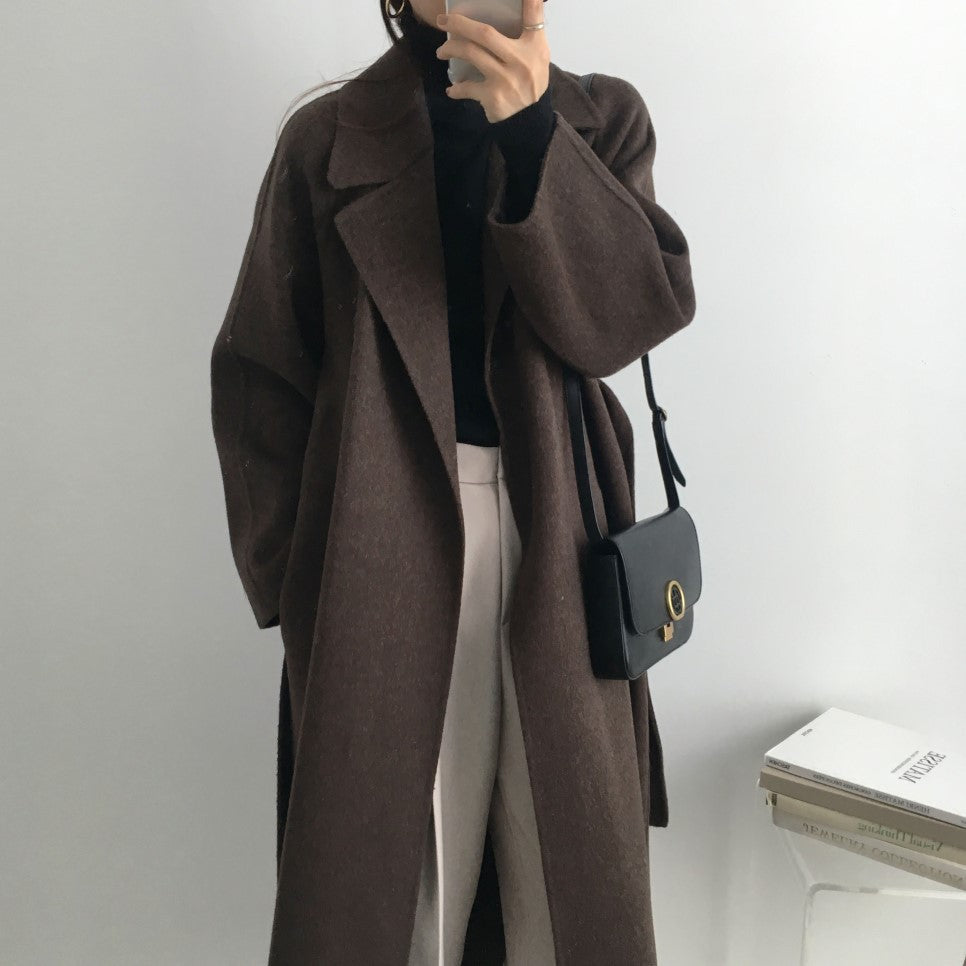 maoxiangshop dti outfits Double-Sided Cashmere Coat for Women 2024 New Small Mid-Length Autumn and Winter Elegant High-End Woolen Coat