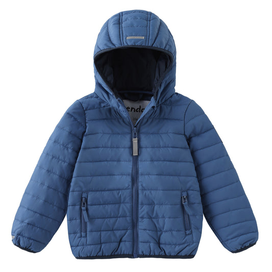 Boys Winter Thin Zip Up Hooded Coat, Light Warm Jacket Cute Hooded Outerwear