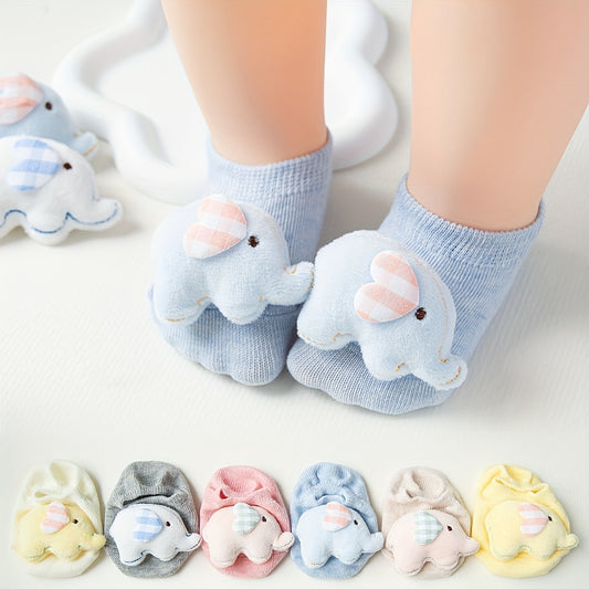 1 Pair Of Kid's Cotton Blend Fashion Cute Animal Design Low-cut Socks, Comfy Breathable Soft Non-slip Socks For Daily Wearing