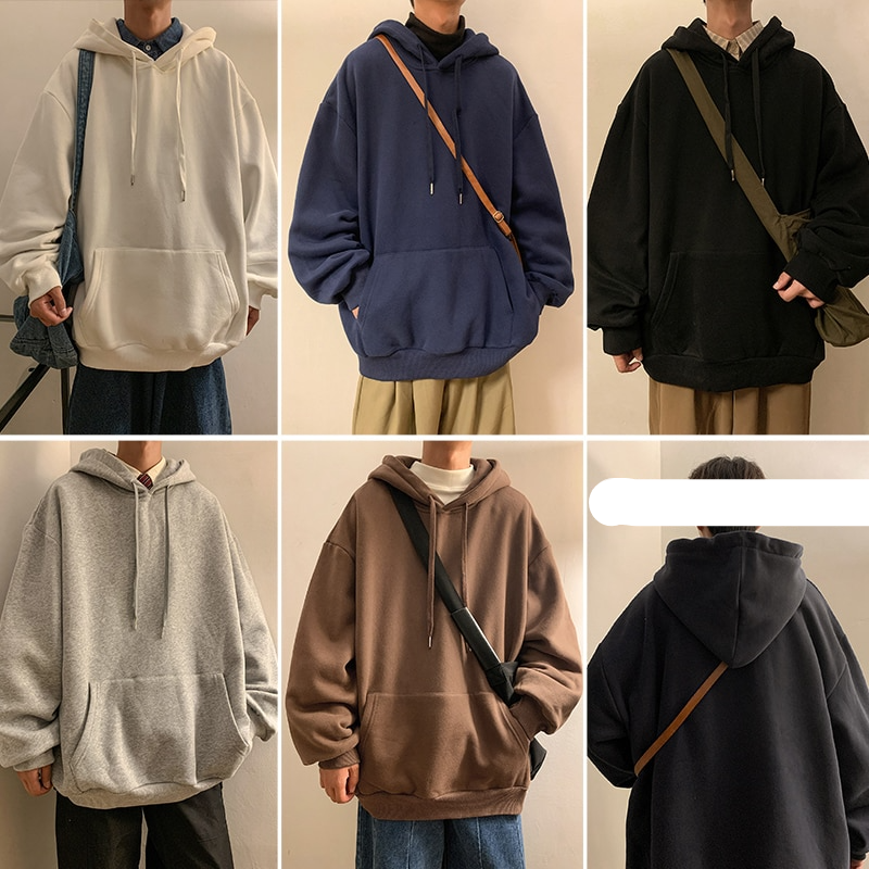 maoxiangshop Spring and Autumn Set of Harajuku Pullover Men's Fashion Round Neck Couple Loose Casual Sports Men Pullover Men
