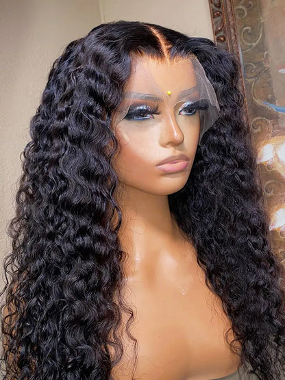 40 Inch Curly 13x4 Lace Front Human Hair Wig 220%density Brazilian Wigs for Women Deep Wave 13x6 HD Lace Frontal Wig Human Hair Pre Plucked