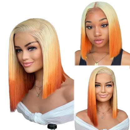 Bob Wig Lace Front Brazilian Human Hair Wigs For Black Women Pre Plucked Short Natural 13x4 Synthetic Straight HD Full Frontal Closure Wig