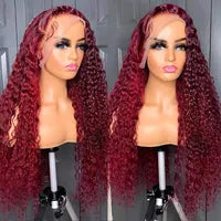 Long #4/27 Highlight Colored Human Hair Wigs Ombre Blonde Kinky Curly Lace Front Synthetic Wig For Black Women